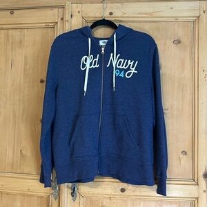 Old Navy Navy Blue Hoodie with White Accents